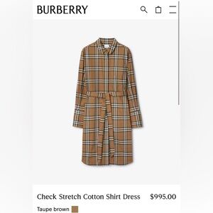 Authentic NEW BURBERRY Women's
Taupe Brown IVERY Check Dress 6 US M
to L